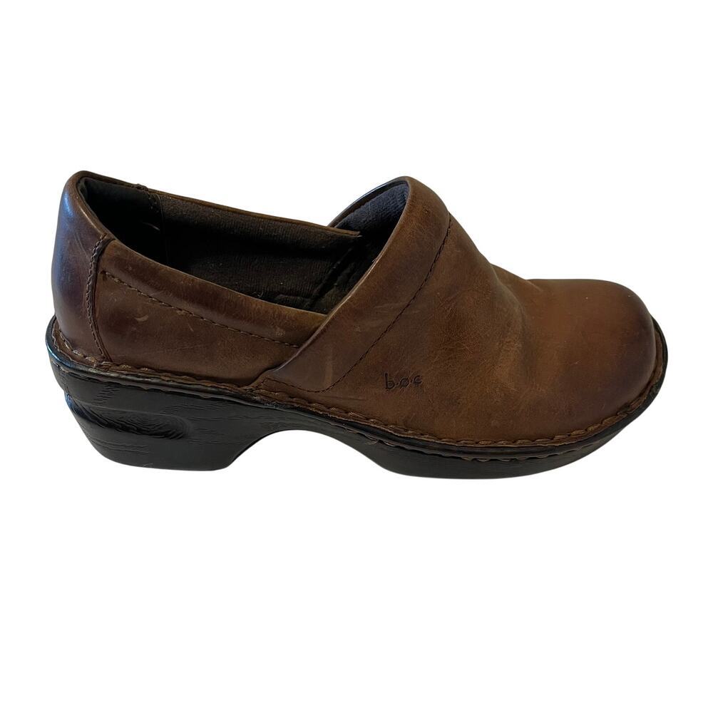 RIGHT SHOE ONLY Amputee Replacement Clog BOC Peggy Leather‎ Brown Sz 7.5 Slip On